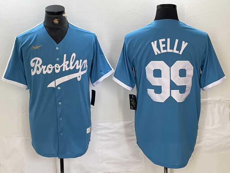 Men%27s Brooklyn Dodgers #99 Joe Kelly Light Blue Cooperstown Collection Cool Base Jersey